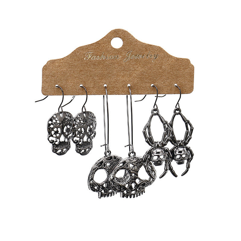 Wholesale Halloween Ghost Skull Bone Alloy Earrings Set